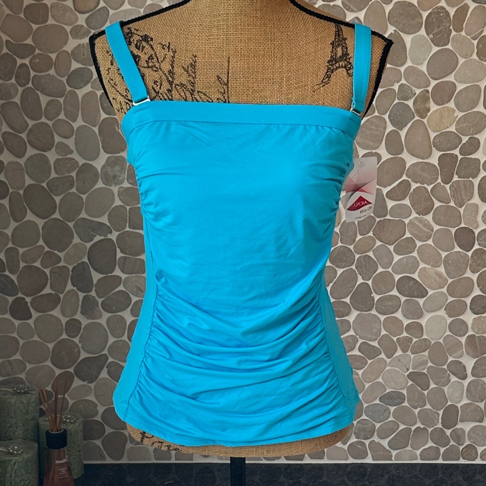 NWT Lands' End Women's Tankini in Aqua size 8